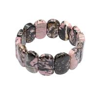 KYINYUECH 1pc Natural Stone Elastic Bracelet Handmade Amethyst Rose Quartz Bangle For Women Man Wristband