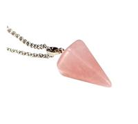 KYINYUECH 1pc Natural Stone Hexagonal Pendant Chain Necklace Taper Swing Bullet Necklace For Men Women