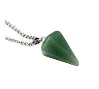 KYINYUECH 1pc Natural Stone Hexagonal Pendant Chain Necklace Taper Swing Bullet Necklace For Men Women