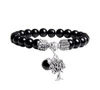 KYINYUECH 1pc Natural Stone Lapis Lazuli Beaded Bracelet Tree Of Life Tiger Eye Amethysts Bangles For Women Men