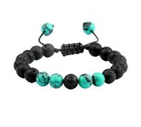 KYINYUECH 1pc Natural Stone Lava Beads Bracelet Men's Handmade Malachite Howlite Hematite Stretch Bangles