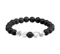 KYINYUECH 1pc Natural Stone Lava Beads Bracelet Men's Handmade Malachite Howlite Hematite Stretch Bangles