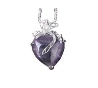 KYINYUECH 1pc Natural Stone Necklace Tiger Eye Purple Pendant Multi-color Heart Boho Butterfly Knot Necklace