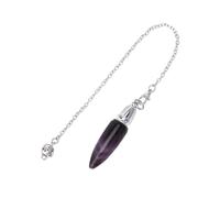 KYINYUECH 1pc Natural Stone Pencil Point Pendulum Pendant Amethyst Pink Clear Quartz Opal Pendulo