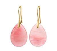 KYINYUECH 1pc Natural Stone Pendant Women's Teardrop Earrings Gift Black Obsidian Amethyst Rose Quartz Gold Color Earrings