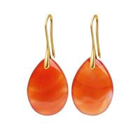 KYINYUECH 1pc Natural Stone Pendant Women's Teardrop Earrings Gift Black Obsidian Amethyst Rose Quartz Gold Color Earrings