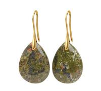 KYINYUECH 1pc Natural Stone Pendant Women's Teardrop Earrings Gift Black Obsidian Amethyst Rose Quartz Gold Color Earrings