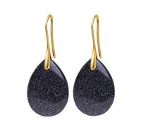 KYINYUECH 1pc Natural Stone Pendant Women's Teardrop Earrings Gift Black Obsidian Amethyst Rose Quartz Gold Color Earrings
