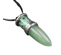 KYINYUECH 1pc Natural Stone Pendants Necklaces Amethyst Stone Quartz Gravels Bullet Shaped Pendulum Necklaces