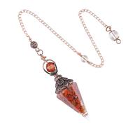 KYINYUECH 1pc Natural Stone Pendulum Necklaces Hexagonal Cone Crushed Stone Amethysts Rose Quartz Pendant Accessories