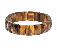 KYINYUECH 1pc Natural Stone Rectangle Beads Strand Bracelet Amethyst Rose Quartz Elastic Bangle For Women Men Gift