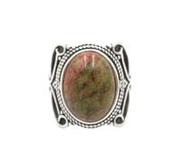 KYINYUECH 1pc Natural Stone Ring Tiger Eye Obsidian Amethysts Pink Egg Bead Silver Color Finger Rings For Man Women