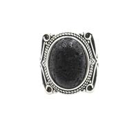 KYINYUECH 1pc Natural Stone Ring Tiger Eye Obsidian Amethysts Pink Egg Bead Silver Color Finger Rings For Man Women