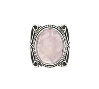 KYINYUECH 1pc Natural Stone Ring Tiger Eye Obsidian Amethysts Pink Egg Bead Silver Color Finger Rings For Man Women