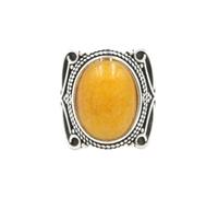 KYINYUECH 1pc Natural Stone Ring Tiger Eye Obsidian Amethysts Pink Egg Bead Silver Color Finger Rings For Man Women