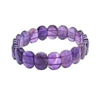 KYINYUECH 1pc Natural Stone Square Beads Strand Bracelet Amethyst Rose Quartz Bangle For Women Men Gift