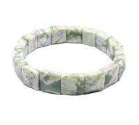 KYINYUECH 1pc Natural Stone Square Hand Lapis Stone White Hand String Bracelet