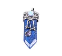 KYINYUECH 1pc Natural Stone Sword Pendants Labradorite Pink Quartz Lapis Lazuli Black Obsidian Tiger Eye Pendants
