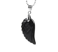 KYINYUECH 1pc Natural Stone Wing Necklaces Purple Pink Lapis Lazuli Opal Green Aventurine Pendants