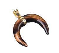 KYINYUECH 1pc Natural Stones Moon Pendants Purple Tiger Eye Pink Quartz White Stone Gold Color Pendants