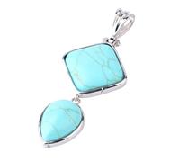 KYINYUECH 1pc Natural Stones Pendant Square Water Drop Rose Quartz Lapis Lazuli Geometric Pendants For Necklaces Women