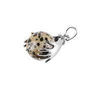 KYINYUECH 1pc Natural Tiger Eye Lapis Lazuli Argenon Round Stone Beads Pendant For Necklace Both Hands Ball Women
