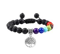 KYINYUECH 1pc Natural Volcanic Rock Stone Men Bracelets Beads Bracelet Black Lava Stretch Elephant Buddha Bangles