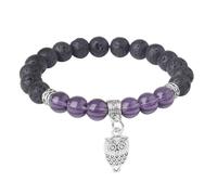 KYINYUECH 1pc Nature Tiger Eye Stone Volcanic Stone Bracelet Blue Turquoise Elephant 8mm Women's Bead Bracelet