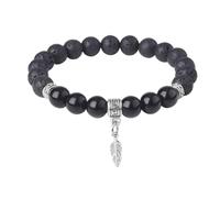 KYINYUECH 1pc Nature Tiger Eye Stone Volcanic Stone Bracelet Blue Turquoise Elephant 8mm Women's Bead Bracelet