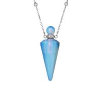 KYINYUECH 1pc Necklace Natural Stone Cone Pendant Clear Quartz Pendants Diffuser Vial Necklaces