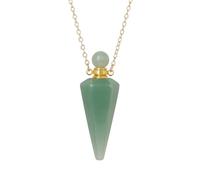 KYINYUECH 1pc Necklace Natural Stone Cone Pendant Clear Quartz Pendants Diffuser Vial Necklaces
