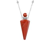 KYINYUECH 1pc Necklace Natural Stone Cone Pendant Clear Quartz Pendants Diffuser Vial Necklaces