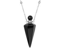 KYINYUECH 1pc Necklace Natural Stone Cone Pendant Clear Quartz Pendants Diffuser Vial Necklaces