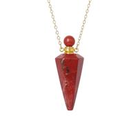 KYINYUECH 1pc Necklace Natural Stone Cone Pendant Clear Quartz Pendants Diffuser Vial Necklaces