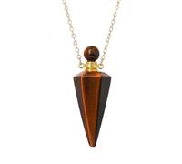 KYINYUECH 1pc Necklace Natural Stone Cone Pendant Clear Quartz Pendants Diffuser Vial Necklaces