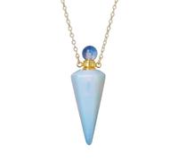 KYINYUECH 1pc Necklace Natural Stone Cone Pendant Clear Quartz Pendants Diffuser Vial Necklaces