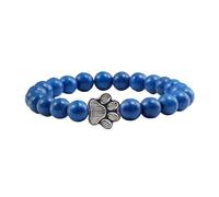 KYINYUECH 1pc Paw Print Bracelet Women Men Natural Black Lava Volcanic Stone Bracelet Gift