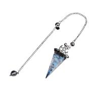 KYINYUECH 1pc Pendulum Moon Star Natural Stone Aquamarine Chip Resin Pendulums