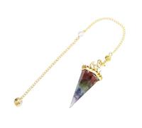 KYINYUECH 1pc Pendulum Moon Star Natural Stone Aquamarine Chip Resin Pendulums