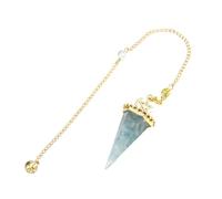 KYINYUECH 1pc Pendulum Moon Star Natural Stone Aquamarine Chip Resin Pendulums