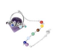 KYINYUECH 1pc Pendulum Natural Stone Spaceship Pendant Pink Quartz Pendulo