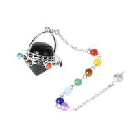 KYINYUECH 1pc Pendulum Natural Stone Spaceship Pendant Pink Quartz Pendulo
