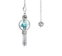 KYINYUECH 1pc Pendulum Pendent Natural Stone Pendant Clear Quartz Red Stone