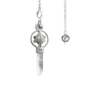 KYINYUECH 1pc Pendulum Pendent Natural Stone Pendant Clear Quartz Red Stone