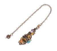 KYINYUECH 1pc Pendulum Wire Wrap Natural Stone Pendant Chip Copper Pendulums
