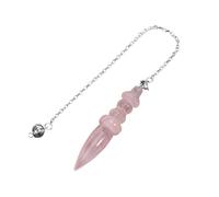 KYINYUECH 1pc Pink Quartz Pendulum Natural Stone Cone Pendant Amethysts Pendulos