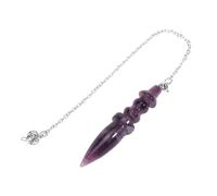 KYINYUECH 1pc Pink Quartz Pendulum Natural Stone Cone Pendant Amethysts Pendulos