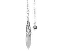 KYINYUECH 1pc Quartz Pendulum Silver Color Natural Stone Pendant Pendulum