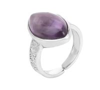 KYINYUECH 1pc Ring For Men Women Natural Stone Pink Quartz Tiger Eye Amethysts Horse Eye Open Adjustable Finger Rings