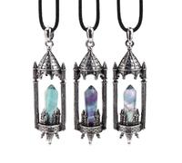 KYINYUECH 1pc Rocket Launcher Necklace Pendant Natural Stone Fluorite For Women Men